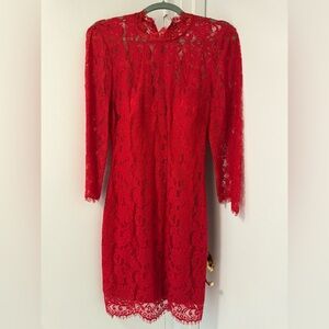 Bebe Red Lace Dress Size 8 – Excellent Condition, Dry Cleaned